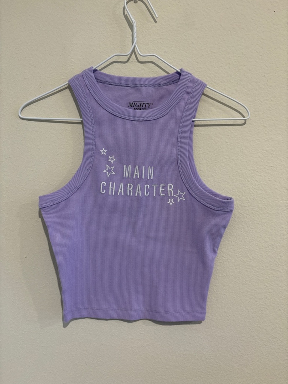 Mighty Fine Lavender "Main Character" Ribbed Tank ✨⭐️🌟